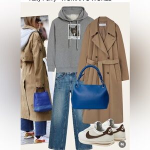 Theory Army Brown long winter trench coat